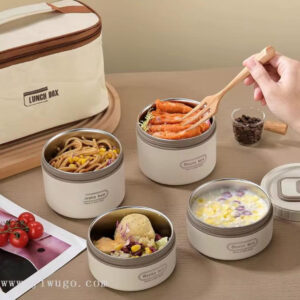 علب الطعام الحافظة للحرارة (4علب +شوكة و ملعقة )