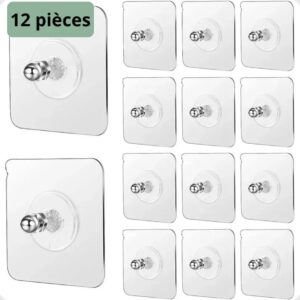 خطاف جداري لاصق (12قطعة)