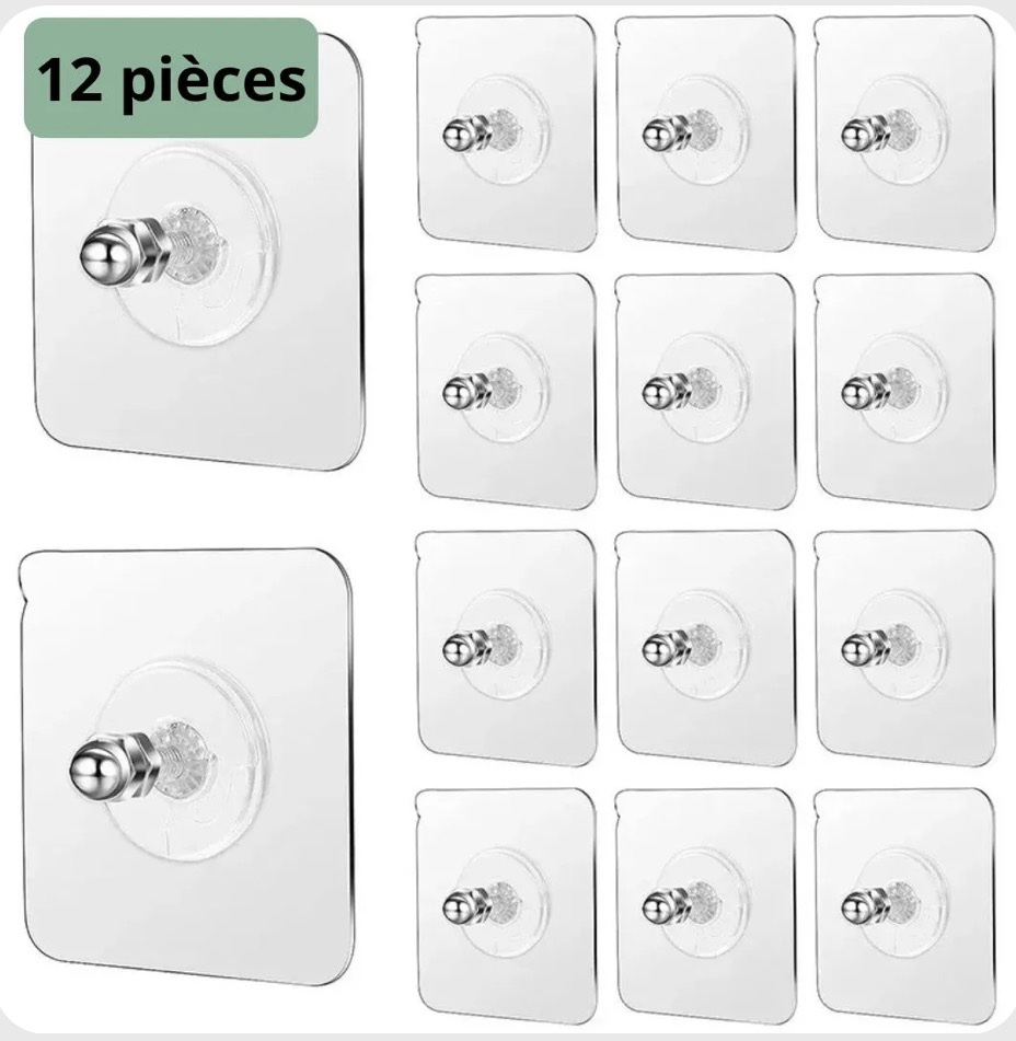 خطاف جداري لاصق (12قطعة)